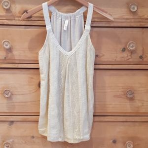 Xhilaration Biege Tank with Embroidery Size XS